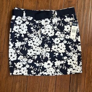 Chaps Skirt: NWT Navy White Nautical Floral